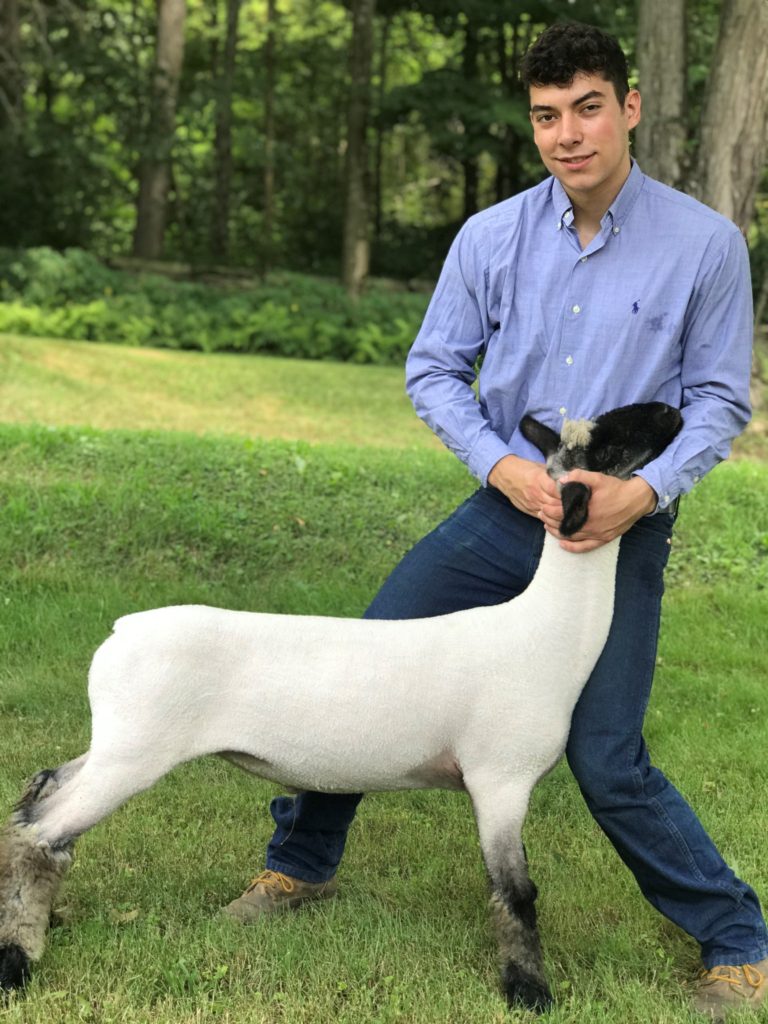 Nate with his lamb. 